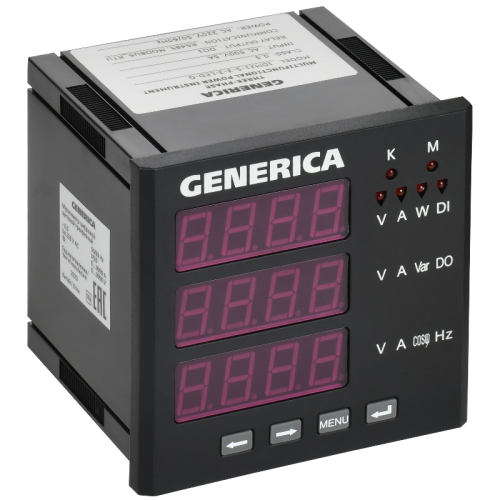 Мультиметр цифр. щит. 3-ф. DO RS-485 96х96 LED GENERICA