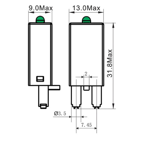 Модуль индикации/ Модуль индикации, LED зеленый, 110-240V AC/DC