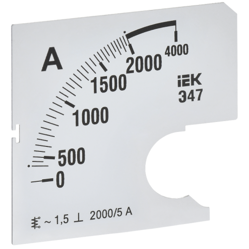 Шкала смен. для амперметра Э47 2000/5А-1,5 72х72мм IEK