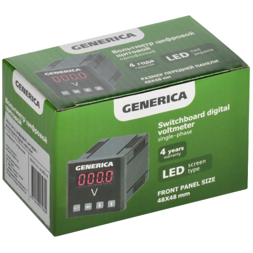 Вольтметр цифр. щит. 1-ф. 48х48 LED GENERICA