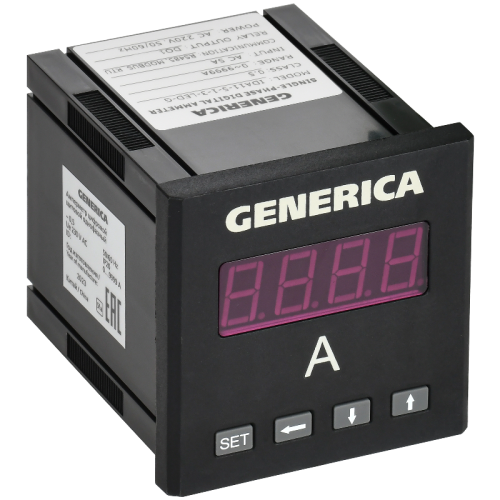 Амперметр цифр. щит. 1-ф. DO RS-485 72х72 LED GENERICA