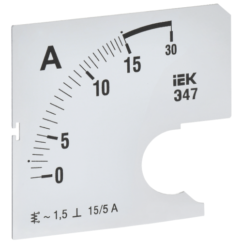 Шкала смен. для амперметра Э47 15/5А-1,5 72х72мм IEK
