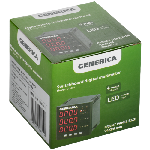 Мультиметр цифр. щит. 3-ф. RS-485 96х96 LED GENERICA