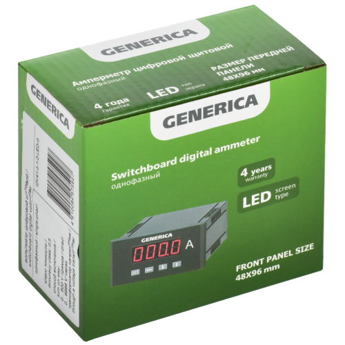Вольтметр цифр. щит. 1-ф. 48х96 LED GENERICA