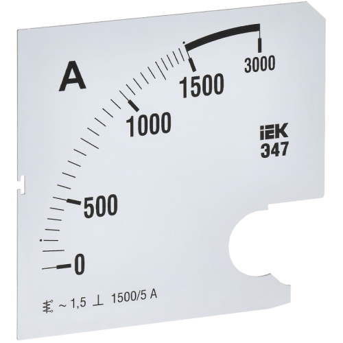 Шкала смен. для амперметра Э47 1500/5А-1,5 96х96мм IEK