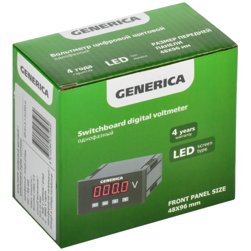 Вольтметр цифр. щит. 1-ф. DO RS-485 48х96 LED GENERICA