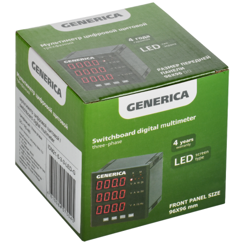 Мультиметр цифр. щит. 3-ф. DO RS-485 96х96 LED GENERICA