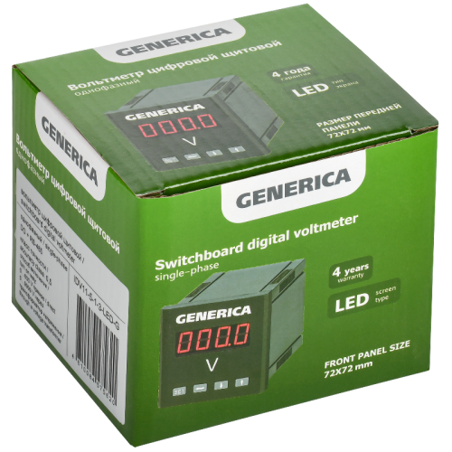Вольтметр цифр. щит. 1-ф. DO RS-485 96х96 LED GENERICA