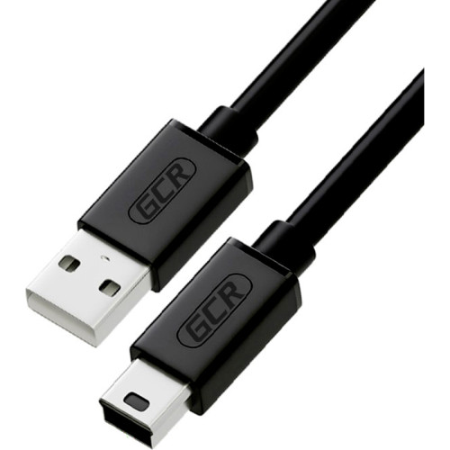 GCR Кабель 0.75m USB 2.0, AM/mini 5P, черный, 28/28 AWG, экран, армированный, морозостойкий, GCR-UM2M5P-BB2S-0.75m