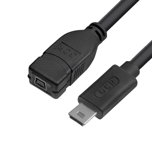 GCR Удлинитель 1.0m MiniUSB, M/F, черный, GCR-52445