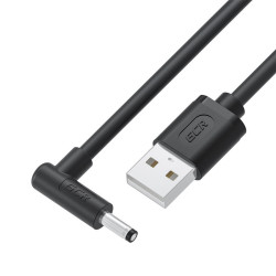 GCR Кабель питания 1.0m USB AM / DC 3.5х1.35 mm угловой, черный, GCR-56035