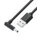 GCR Кабель питания 1.0m USB AM / DC 3.5х1.35 mm угловой, черный, GCR-56035