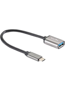 Кабель-адаптер/ Кабель-адаптер  Type-Cm --> USB 3.0 Af , OTG, 1,5A , 5,0Gbps , Alum grey 0,2m Telecom (TC409M)