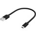 GCR Кабель 0.5m MicroUSB, черный, быстрая зарядка, 28/24 AWG, GCR-53608