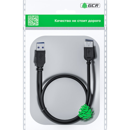 GCR Удлинитель 3.0m USB 3.0, AM/AF, черный, GCR-52702