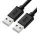 GCR Кабель 0.2m USB 2.0, AM/AM, черный, 28/28 AWG, экран, армированный, морозостойкий, GCR-UM2M-BB2S-0.2m