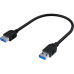 GCR Удлинитель 1.0m USB 3.0, AM/AF, черный, GCR-51856