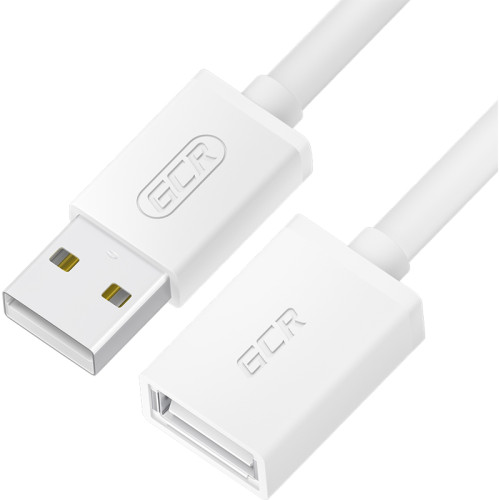 GCR Удлинитель 0.15m USB 2.0 AM/AF, белый, GCR-55058