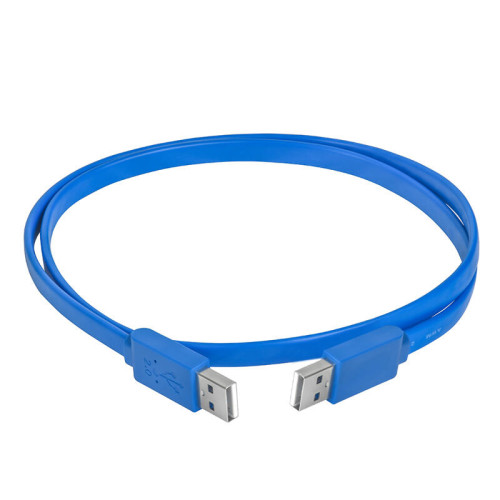 Greenconnect Кабель PROF 1.0m USB 2.0, AM/AM, плоский, синий, морозостойкий, GCR-UM4MF-BD-1.0m