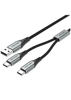 Кабель Vention USB-CM х 2/USB 2.0 AM - 1м.
