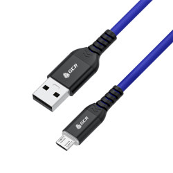 GCR QC Кабель 1.2m MicroUSB быстрая зарядка, JEANS, AL case черный, 28/24 AWG, GCR-54959