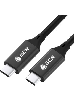 GCR Кабель USB 3.1 Type C-С, 2.0m черный, 100W/20V/5A, M/M, TPE, AL сase черный, экран, армированный