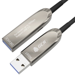 GCR PRO Удлинитель 50.0m USB 3.1 (USB 3.2 Gen 2) оптический AM/AF, 10 Гбит/с, совместим с USB 3.0 и USB 2.0, GCR-56688