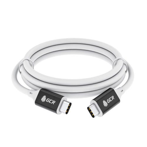GCR Кабель USB 3.1 (USB 3.2  Gen 1) Type C-С, 1.0m, 100W/20V/5A, M/M, 5 Гбит/с, TPE, AL сase черный, белый, GCR-55456