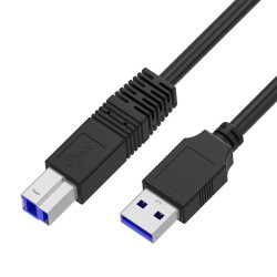 GCR PRO Кабель PROF 0.5m USB 3.0, AM/BM, черный, экран, армированный, морозостойкий, GCR-56809