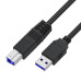 GCR PRO Кабель PROF 0.5m USB 3.0, AM/BM, черный, экран, армированный, морозостойкий, GCR-56809
