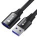 GCR Удлинитель 1.0m USB 3.0 (USB 3.2 Gen 1), AM/AF, 5 Гбит/с, черный, AL корпус, экранирование, армирование, GCR-55279