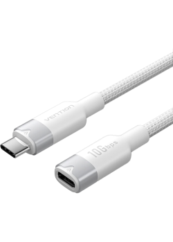 Кабель-удлинитель Vention USB 3.2 Gen2 CM/CF - 1м. Белый 5А PD100W