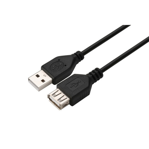 Кабель GoPower удлинитель USB2.0 (m)-USB (f) 1.5м ПВХ черный в пакете (1/200)