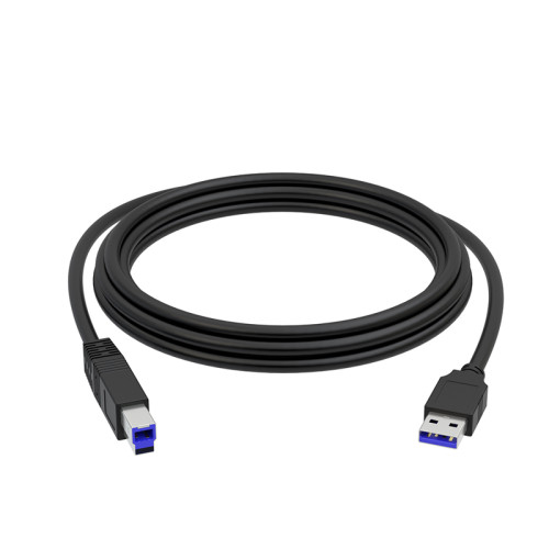 GCR PRO Кабель PROF 1.0m USB 3.0, AM/BM, черный, экран, армированный, морозостойкий, GCR-56808