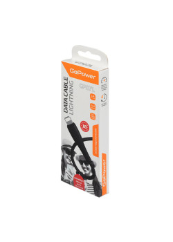 Кабель GoPower GP07L USB (m)-Lightning (m) 1.0м 2.4A силикон черный (1/200/800)