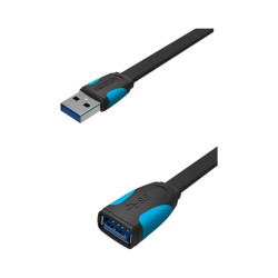 Кабель-удлинитель Vention USB 3.0 AM/AF - 0.5м плоский