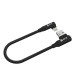GCR Кабель PREMIUM 0.3m Lightning угловой для PowerBank, MFI, силикон черный, AL case черный, GCR-53916
