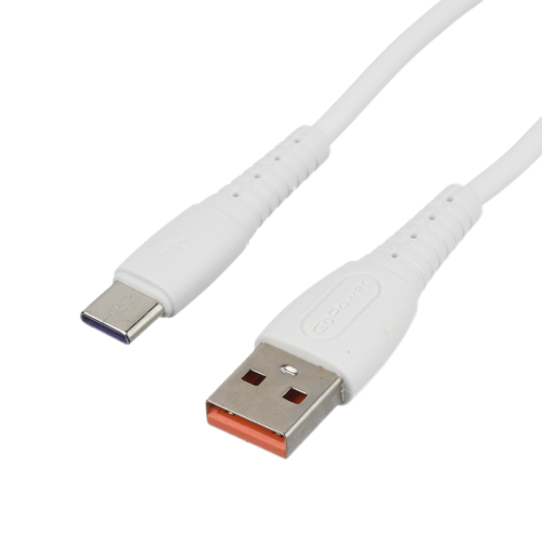 Кабель/ Кабель GoPower GP07T USB (m)-Type-C (m) 1.0м 2.4A силикон белый (1/200/800)