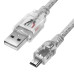 Greenconnect Кабель PROF 1.8m USB 2.0, AM/mini 5P, прозрачный, ферритовые кольца, 28/24 AWG, экран, армированный, морозостойкий, GCR-UM1M5P-BD2S-1.8m