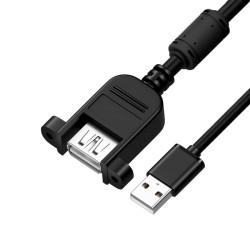 GCR PRO Удлинитель PROF 3.0m USB 2.0 AM /AF крепление под винт, черный, ферритовое кольцо, медь, экран, армирование, заземление, GCR-57666