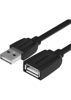 Кабель-удлинитель Vention USB 2.0 AM/AF - 0,5м Black Edition