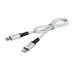 GCR Кабель 0.7m TypeC/Lightning MFI POWER DELIVERY 18 W, быстрая зарядка, белый, корпус белый, черный ПВХ, GCR-53185