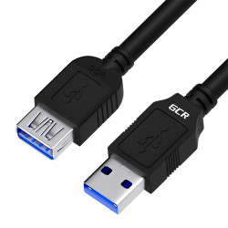 GCR Удлинитель 0.2m USB 3.0, AM/AF, черный, GCR-51874