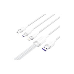 Кабель Vention 3 в 1 USB 2.0 AM/ Micro-B, USB-C, Lightning M - 1.5м. Белый 6A, шт.