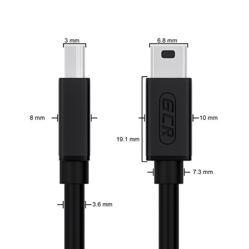 Greenconnect Кабель 1.5m USB 2.0, AM/mini 5P, черный, 28/28 AWG, экран, армированный, морозостойкий, GCR-UM2M5P-BB2S-1.5m Greenconnect Кабель 1.5m USB 2.0, AM/mini 5P, черный, 28/28 AWG, экран, армированный, морозостойкий, GCR-UM2M5P-BB2S-1.5m