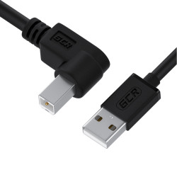 Greenconnect Кабель 1.0m USB 2.0, AM/BM угловой, черный, 28/28 AWG, экран, армированный, морозостойкий, GCR-UPC3M2-BB2S-1.0m