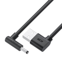 GCR Кабель питания 1.0m USB AM левый угол / DC 3.5х1.35 mm угловой, черный, GCR-56038