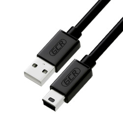 Greenconnect Кабель 5.0m USB 2.0, AM/mini 5P, черный, 28/28 AWG, экран, армированный, морозостойкий, GCR-UM2M5P-BB2S-5.0m