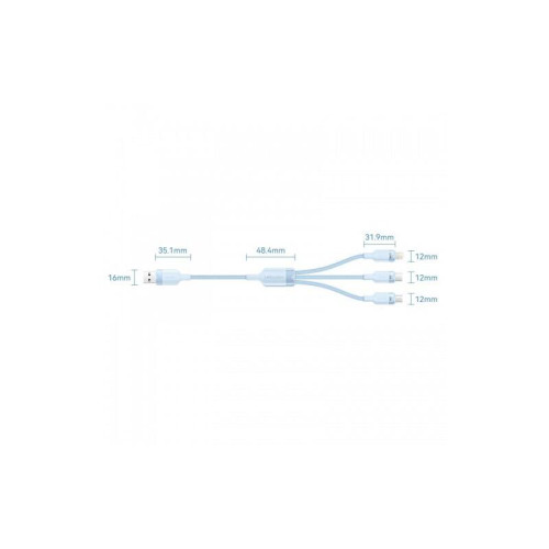 Кабель Vention 3 в 1 USB 2.0 AM/ Micro-B, USB-C, Lightning M - 1.5м. Белый 6A, шт.