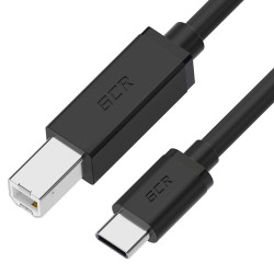 GCR Кабель 0.5m TypeC / USB 2.0 BM, черный, GCR-55249